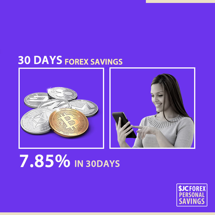 Fiber1 30DAY $JC BTC Personal FOREX Savings, Receive 7.85% Interest Per $1 Saved